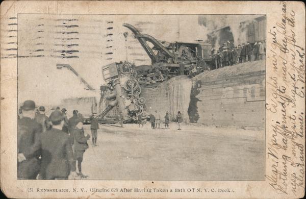 Rensselaer, N. Y.: Engine 628 After Having Taken a Bath off N.Y.C. Dock New York