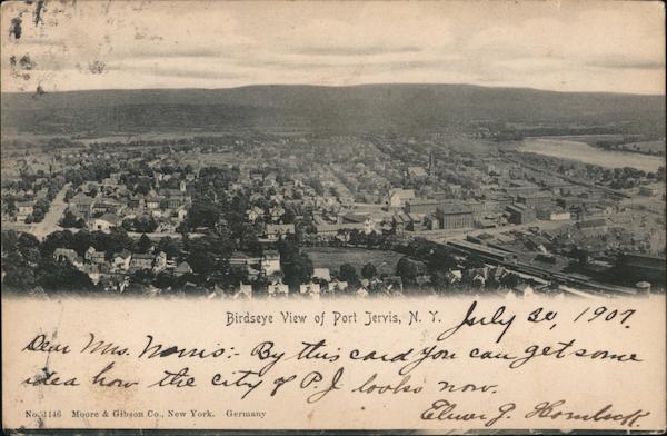 Birdseye View of Town Port Jervis New York