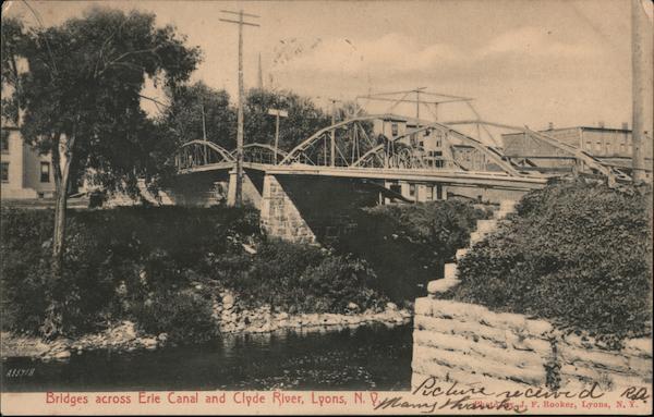 Bridges Across Erie Canal and Clyde River Lyons New York