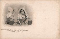 Fun for the Little Ones - Children Plating in Sand Postcard