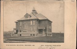 High School Building, Madison, ME Maine Postcard Postcard Postcard