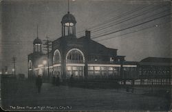 The Steel Pier at Night Postcard
