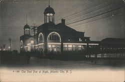 The Street Pier at Night Atlantic City, NJ Postcard Postcard Postcard