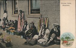 Flowers Girls Postcard