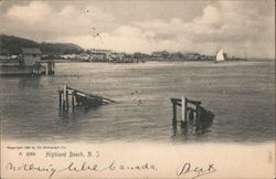View of Harbor and Town Highland Beach, NJ Postcard Postcard 