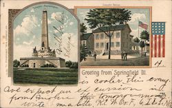 Lincoln Monument & Lincoln Home Postcard