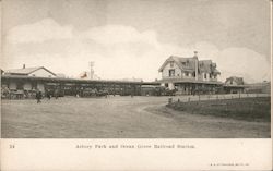 Asbury Park and Ocean Grove Railroad Station Postcard