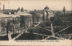 Bird's-Eye-View of the U. of M. Campus Postcard