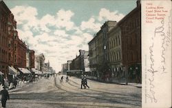 Looking Down Canal Street From Campau Square Grand Rapids, MI Postcard Postcard Postcard