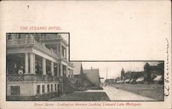 The Stearns Hotel - Street Scene Postcard