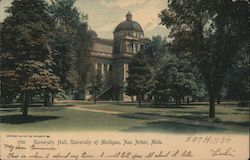 University Hall, University of Michigan Postcard