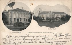 The University of Notre Dame Science Hall & Corby Hall Postcard