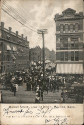 Market Street, Looking North Wichita, KS Postcard Postcard Postcard