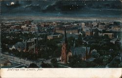 Bird's-Eye View at Night Postcard