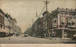 Delaware Street Leavenworth, KS Postcard Postcard Postcard