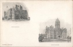 High School and Court House Postcard