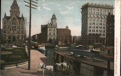 Clinton Square and Erie Canal Postcard