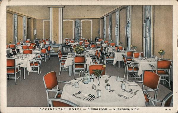 Occidental Hotel - Dining Room Muskegon Michigan