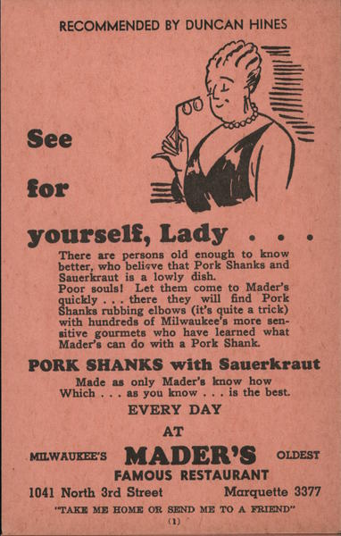 Mader’s Restaurant Milwaukee Wisconsin