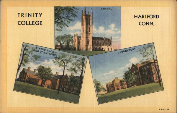 Trinity College - Chapel, Dining Room and Dormitory, Laboratory Hartford Connecticut