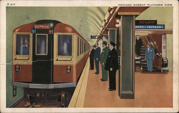 A View of Chicago's subway in the Downtown Area Illinois