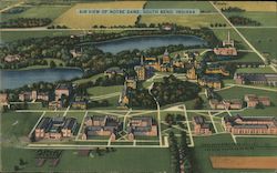 Air View of Notre Dame Postcard
