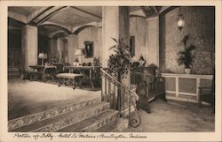 Portion of Lobby - Hotel La Fontaine Huntington, IN Postcard Postcard Postcard