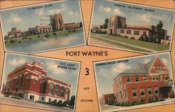 Fort Wayne’s 3 City Utilities Postcard