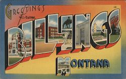 Greetings from Billings, Montanta Montana Postcard Postcard Postcard