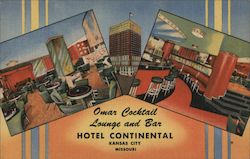 Omar Cocktail Lounge and Bar - Hotel Continental Kansas City, MO Postcard Postcard Postcard