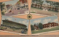 Parsons, Kansas. A Friendly City Postcard