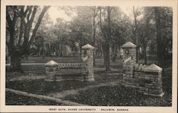 West Gate, Baker University Postcard