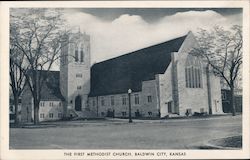 The First Methodist Church Baldwin City, KS Postcard Postcard Postcard