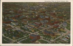 Aeroplane View of Grand Island, Nebraska Wood River, NE Postcard Postcard Postcard