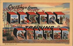 Greetings from Desert Training Center, California & Arizona Mojave Desert, CA Postcard Postcard Postcard