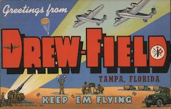 Greetings from Drew-Field - "Keep 'Em Flying" Postcard