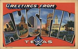 Greetings from Austin Texas Postcard Postcard Postcard