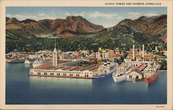Aloha Tower and Harbor Postcard