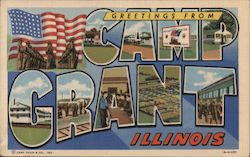 Greetings From Camp Grant Illinois Postcard