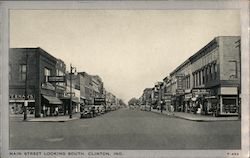 Main Street Looking South Clinton, IN Postcard Postcard Postcard