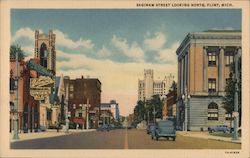 Saginaw Street Looking North Postcard