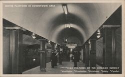 Center Subway Platform in Downtown Area Chicago, IL Postcard Postcard Postcard