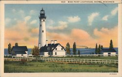 Wind Point Lighthouse Racine, WI Postcard Postcard Postcard