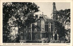 East College, DePauw University Postcard