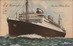 S. S. Washington of the United States Lines Postcard
