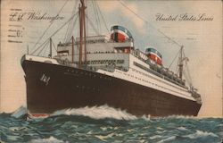 SS Washington of the United States Lines Postcard