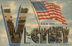 Victory with U.S. Flag Postcard