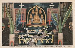 Eagle’s Nest Japanese Gardens, Buddha Temple Interior Postcard