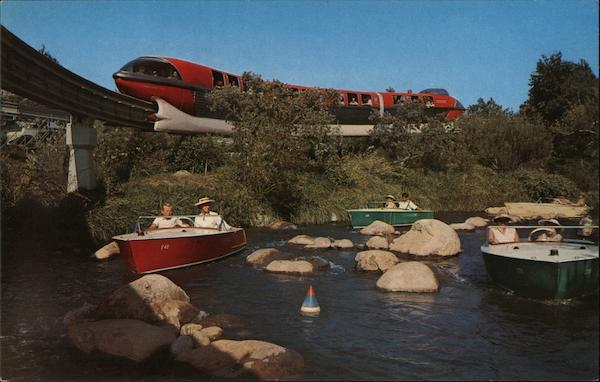 Disneyland - Motorboats, Monorail Anaheim California