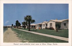 Pleasant Resort-Residential Street Scene at Ellinor Village Florida Postcard